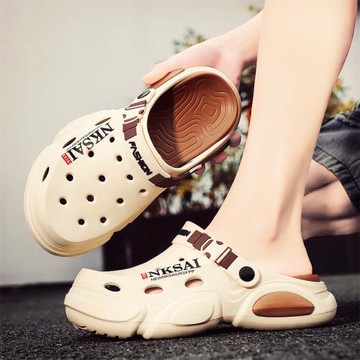 洞洞鞋男士夏季2026新款兩用沙灘涼鞋運動防滑包頭半拖鞋男款外穿