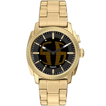 FOSSIL Machine Big Tic 限量復刻 雙顯示數位跳秒手錶-金/41mm FS6157