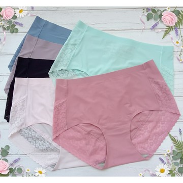 M L XL 甜美優雅蕾絲無痕褲 涼感速乾 彈性透氣 輕柔浪漫 石墨烯褲底 女生內褲 無痕內褲 流行內褲 NO.5813
