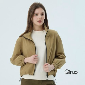 【Qiruo 奇若】秋冬專櫃卡色立領外套7219E 夾克式拉鍊