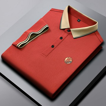 【新款熱賣】涼感親膚男士商務休閑短袖夏季新款高端Polo衫純色時尚翻領T恤男t