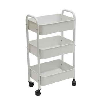 網籃置物推車 升級款 碳鋼材質  白色  3層