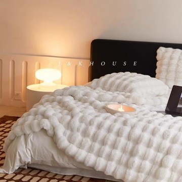 毛毯批發仿瀨兔毛毯泡泡絨毛毯雙面a類加厚辦公室午睡毯沙發蓋毯