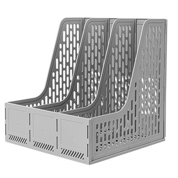 得力Deli組合式三段雜誌箱/E9843/灰色