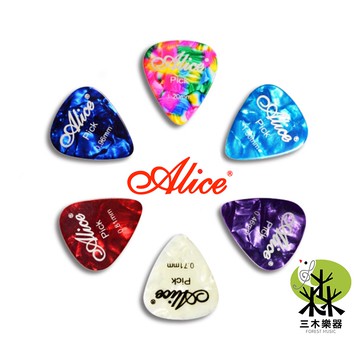 【三木樂器】買5送1 ALICE AP-A 匹克 六種厚度 彈片 撥片 吉他 貝斯 烏克麗麗 PICK 珍珠 賽璐璐