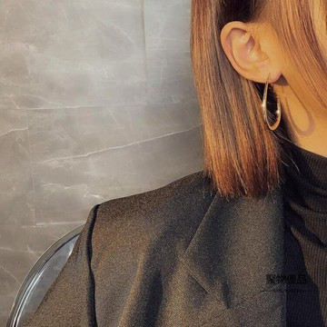 金屬感蛋型耳掛女耳環耳飾【聚物優品】