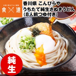 うどん 讃岐うどん 純生麺 8人前 (300g×4) つゆ付き 香川県 こんぴらや 生麺 生うどん さぬきうどん 冷蔵便 同梱不可 指定日不可 産直