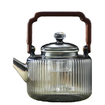百福祥灰色養生提梁壺高硼硅玻璃茶壺耐高溫圍爐蒸煮陶爐燒水煮茶