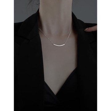 Z小姐 彎管項鏈2024年新款女純銀項鏈女高級設計感小眾簡約鎖骨鏈