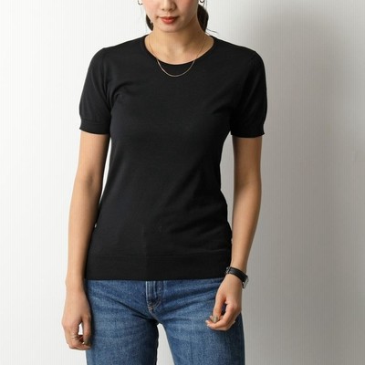 JOHN SMEDLEY ジョンスメドレー ニット セーター DANIELLA ダニエラ SLIM FIT レディース クルーネック 丸首 半袖 シーアイランドコットン カラー12色 r400