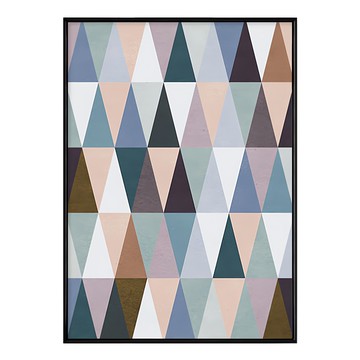三角 幾何圖案藝術掛畫  50 x 70cm  黑色框