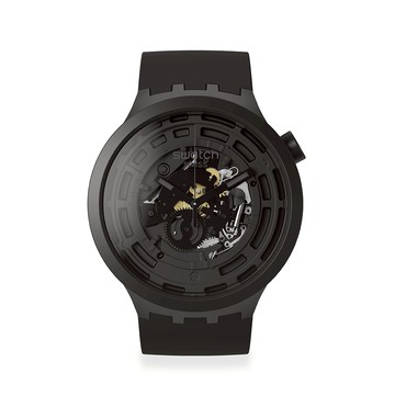 Swatch C-BLACK 大錶面手錶/男錶/女錶/瑞士製造 SB03B100 (47mm)【官方旗艦店】