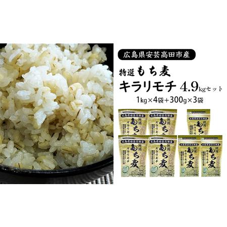 ふるさと納税 もち麦 国産 キラリモチ 特選もち麦 4.9kgセット 広島県安芸高田産 広島県安芸高田市