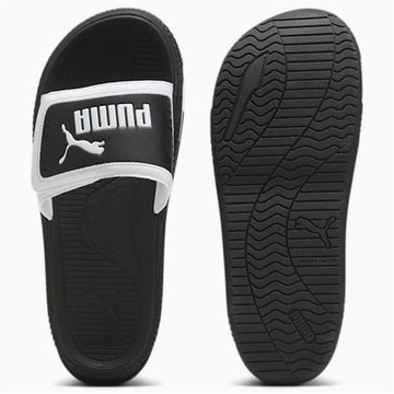 Puma 拖鞋 男鞋 魔鬼氈 SoftridePro Slide 24 V 白黑【運動世界】39543102