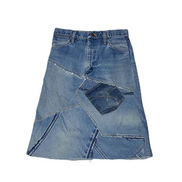 古著 80s Wrangler拼接丹寧裙C