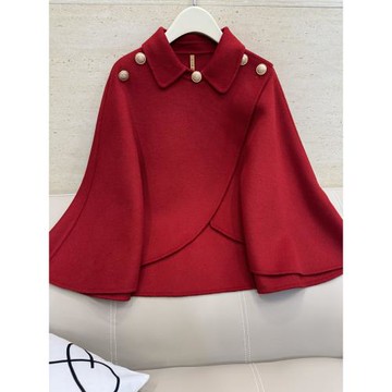 氣質名媛風雙面呢零羊絨披肩大衣羊毛呢子外套結婚斗篷女秋冬新款