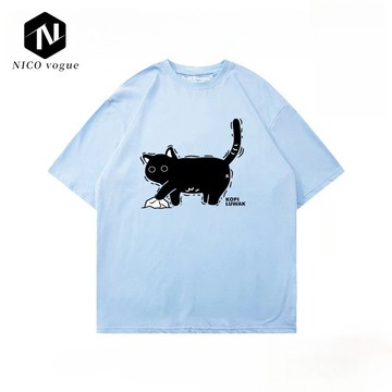 【Nico】Vintage古著感  純棉 短T 短踢 女生上衣 寬鬆T恤 短袖 重磅T T恤 上衣 女生衣服 夏季衣服