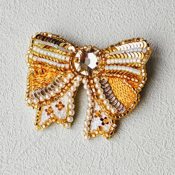 金色蝴蝶結胸針 | 一物三用 | 香港手作