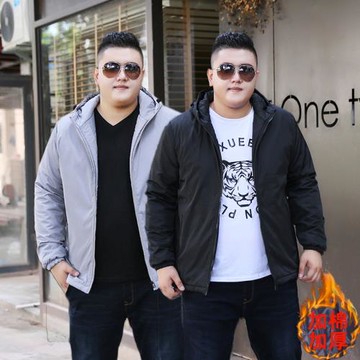 2024秋冬男士薄棉衣外套寬松運動加肥加大碼青年胖子夾克棉襖棉服