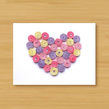 ( 3款供選擇 ) 手工捲紙卡片 _ 愛滿點 - 情人卡