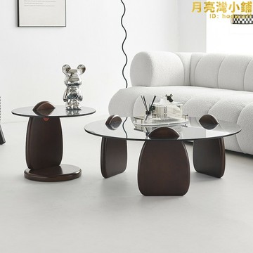 【新店熱銷】化玻璃茶幾客廳設計師藝術感意式極簡小戶型