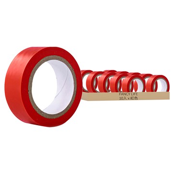 FANCY LIFE 電工絕緣膠帶 紅色 10入  1組