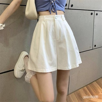 大碼短褲 胖mm短褲女 夏季高腰寬鬆短褲 顯瘦a字闊腿褲 小個子休閒熱褲 寬褲 短褲 辣妹褲 休閒褲 大碼短褲 闊腿褲