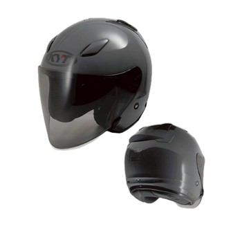 KYT 安全帽 DJ MARU、DJM 素色 石墨灰 全可拆洗 金屬排齒扣 抗UV 透氣 半罩