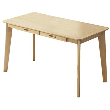 北歐風實木桌腳雙抽屜書桌/電腦桌  120 x 55x 75cm  木頭色  1個