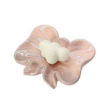 OAK&FIR 陶瓷蝴蝶結肥皂盒, 粉色