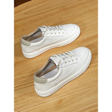 真皮小白鞋女款顯腳小2025年新款爆款透氣韓版平底板鞋百搭女鞋子