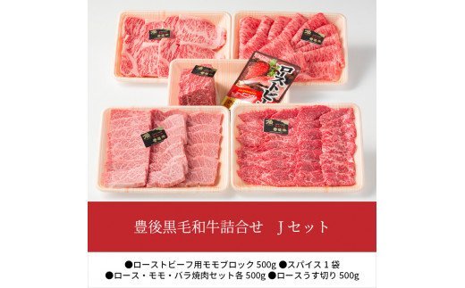 豊後黒毛和牛詰合せ　Jセット約2.5kg