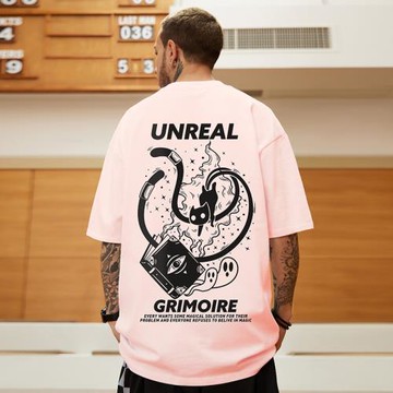 2026新款加肥加大寬松T恤情侶裝純棉粉色半袖大碼男短袖五分袖夏