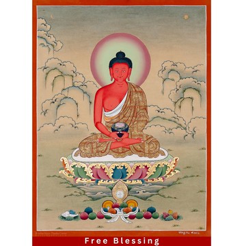 獨特的阿彌陀佛唐卡 – 手工製作的西藏藝術品