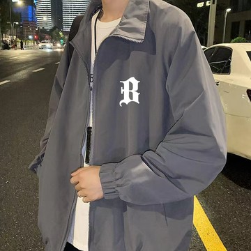 限時優惠 潮流休閒翻領夾克 美式oversize翻領夾克男式外穿潮牌春秋港風復古寬鬆工裝飛行外套