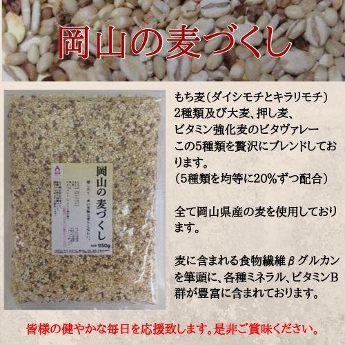 岡山の麦づくし 950g チャック付き 岡山県産