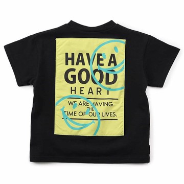 日本 BREEZE - 撞色笑臉短袖上衣-英文logo-黑