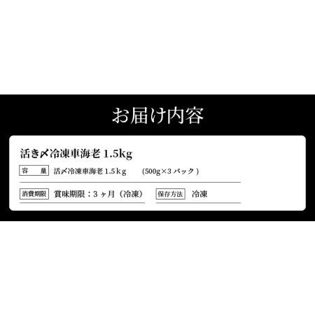 ふるさと納税 S065-004A_活き〆冷凍車海老 1.5kg (500g×3パック) 熊本県天草市