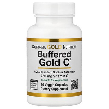 California Gold Nutrition, Buffered Gold C，金標準抗壞血酸鈉（維生素 C），60 粒素食膠囊