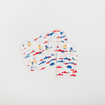 寶寶背帶口水巾二入組/山中健行/玩具紅藍