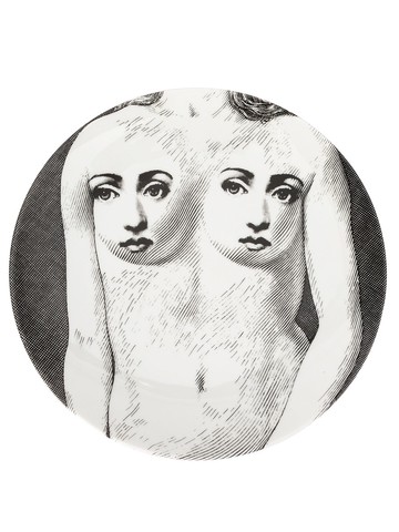 Fornasetti - nude faces plate - unisex - China - One Size - Black