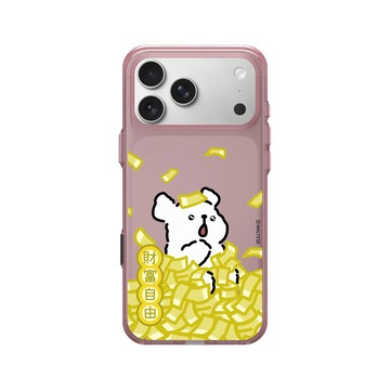 iPhone 17 Pro Max Clear (相機按鈕) 晶醺玫 - Maltese線條小狗 - 財富自由
