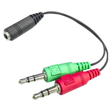 Cable 兩公轉一母轉接線 V-100 型號 3.5mm母x1 - 3.5mm公x2  1條  20cm