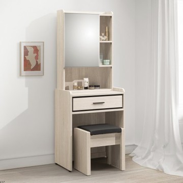 【MUNA 家居】艾洛利2尺鏡台/化妝台/含椅/共兩色淺橡木色