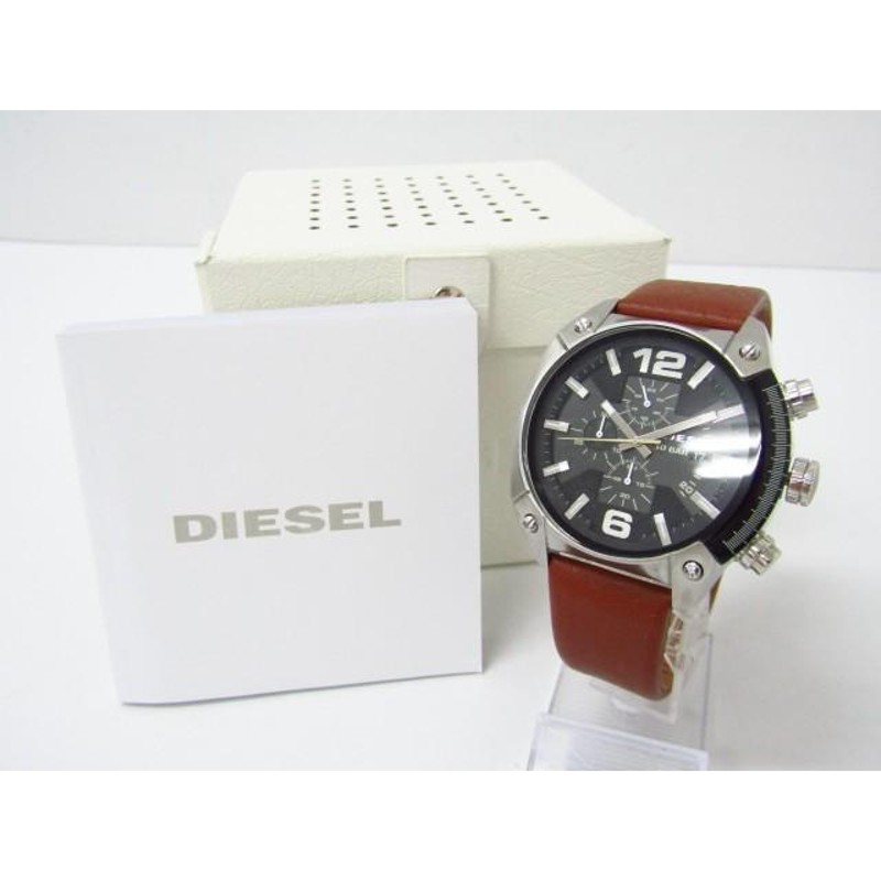 DIESEL ディーゼル DZ-4296 クロノグラフ クォーツ腕時計 レザーベルト