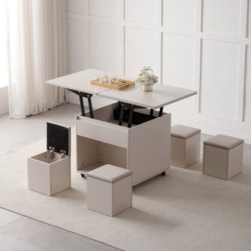 MUNA家居  萊納4尺升降多功能茶几/全組/C-85   120.5X60.5X82.5cm