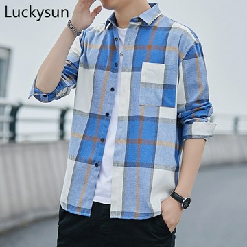 特賣現貨?? 男生襯衫 休閒襯衫【4色】格紋襯衫 格子襯衫 長袖襯衫 襯衣男上衣 男生衣著 男裝 現貨