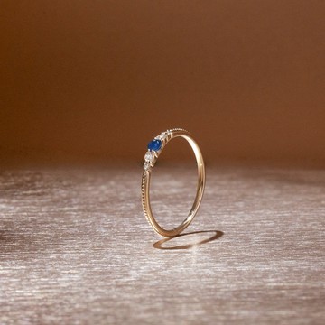 【 ARTE WHITE】K10 深邃藍寶石閃鑽戒指