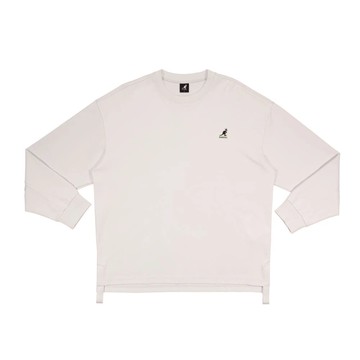KANGOL 大學T 白灰 LOGO 側開岔 長袖 上衣 中性 6555100109