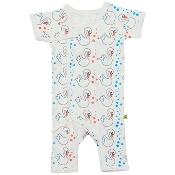 FirstDress 開襟短袖純棉服(水滴天鵝) 純棉、快乾、吸汗~專為新生兒的需求而誕生